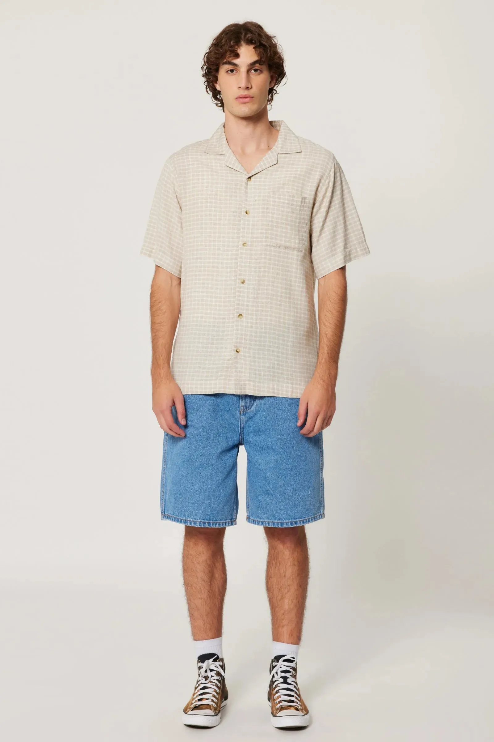 Rolla’s Bowler Check Shirt Natural