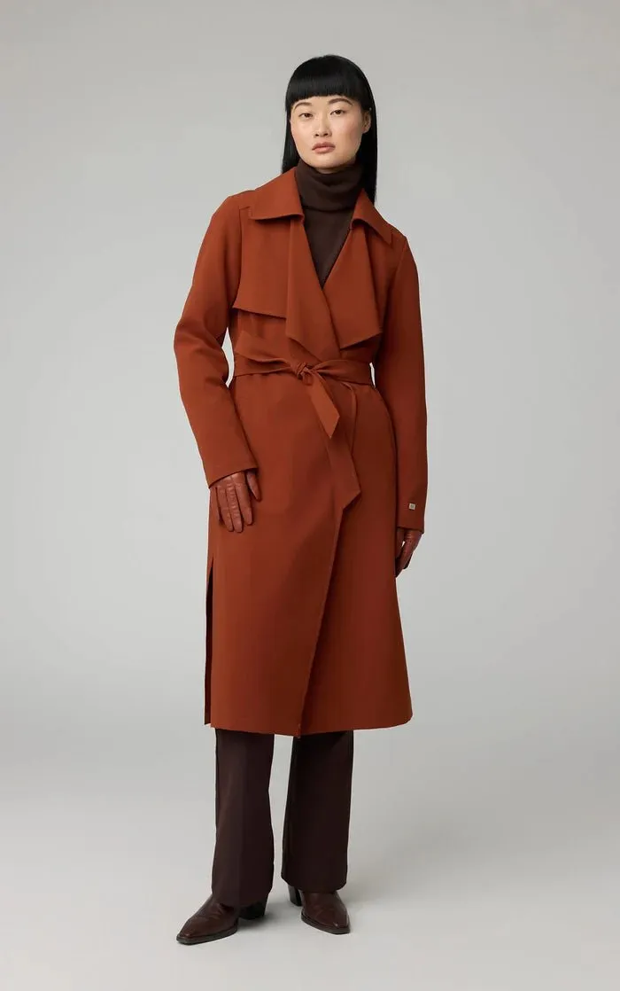 SOIA&KYO DIMITRA - Relaxed-Fit Belted Trench With Shirt Collar