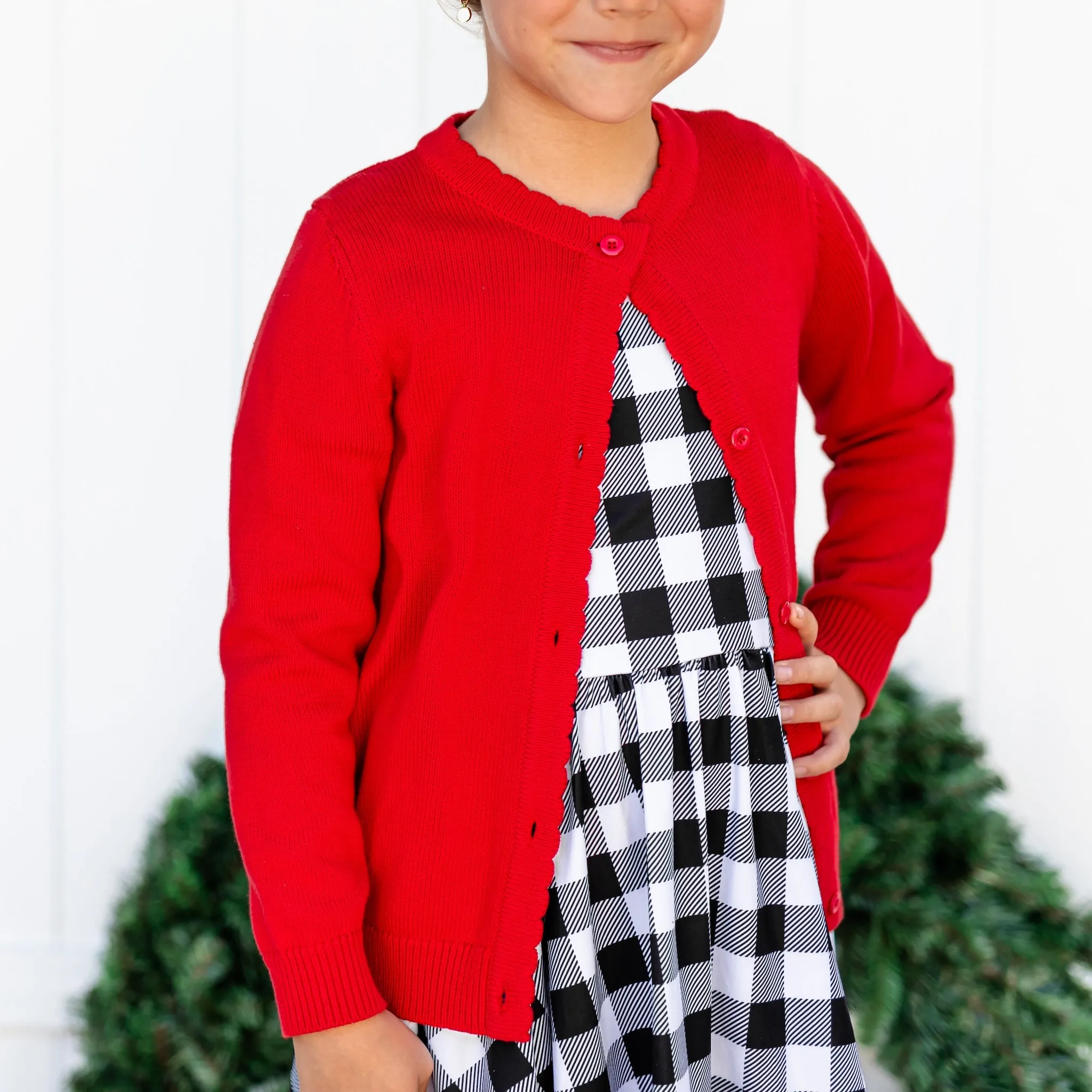 Sparkle Knit Cardigan - Bright Red