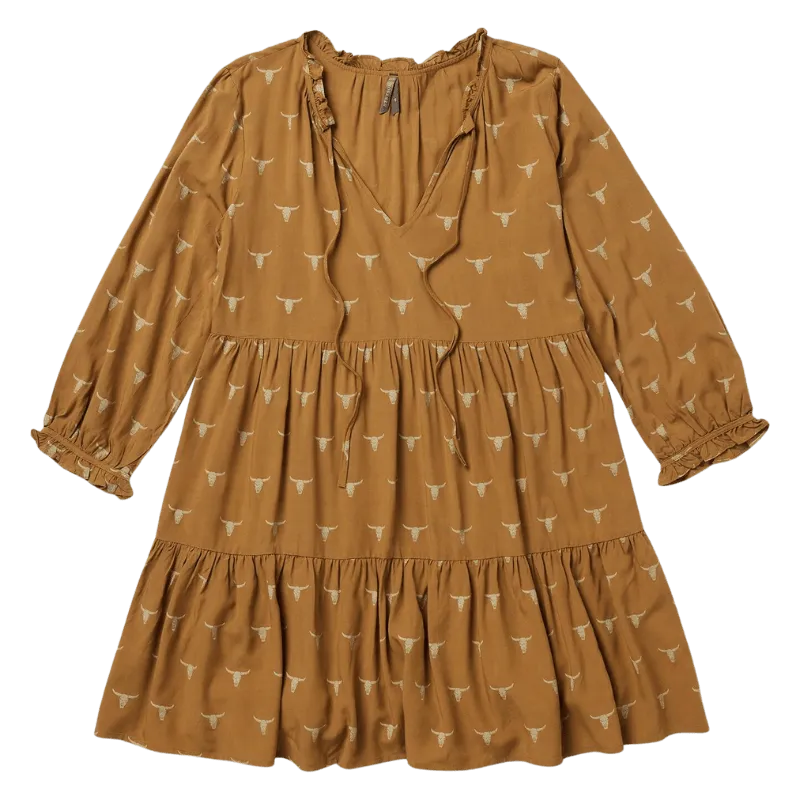 Stetson Women's Brown Mojave Longhorn Print Dress 11-057-0590-7036 BR