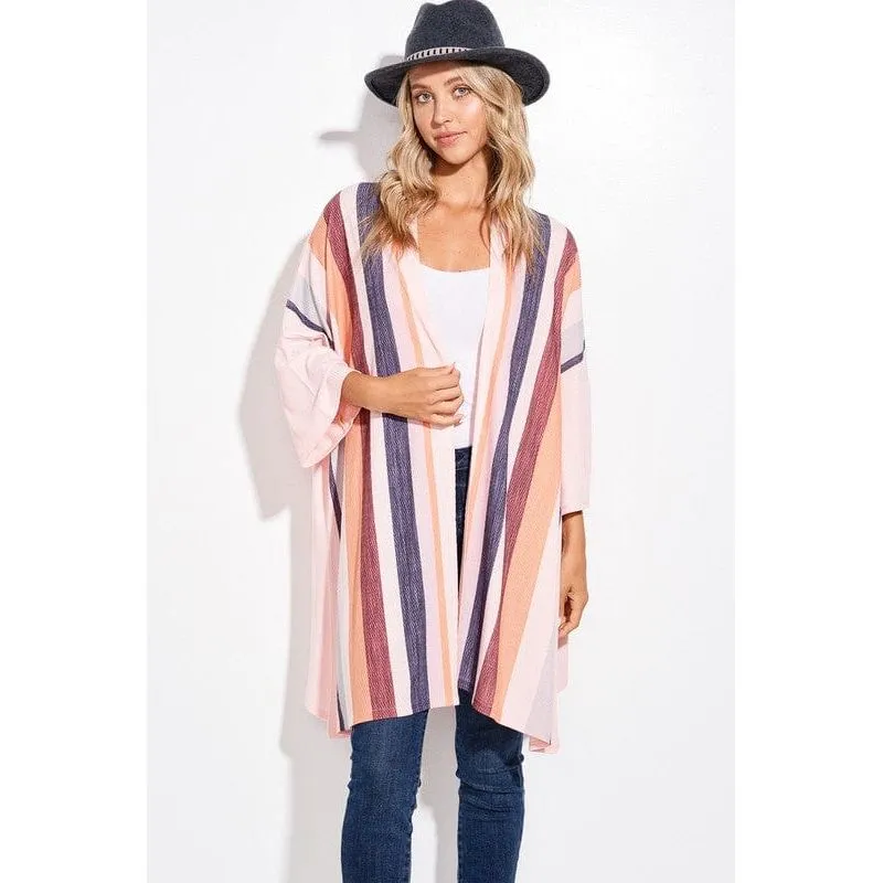 Stripe kimono cardigan