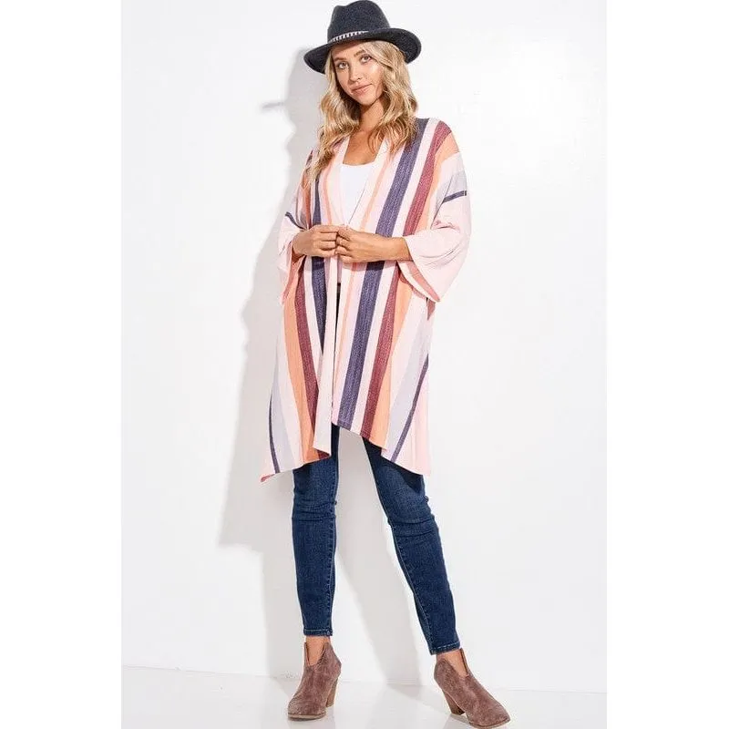 Stripe kimono cardigan