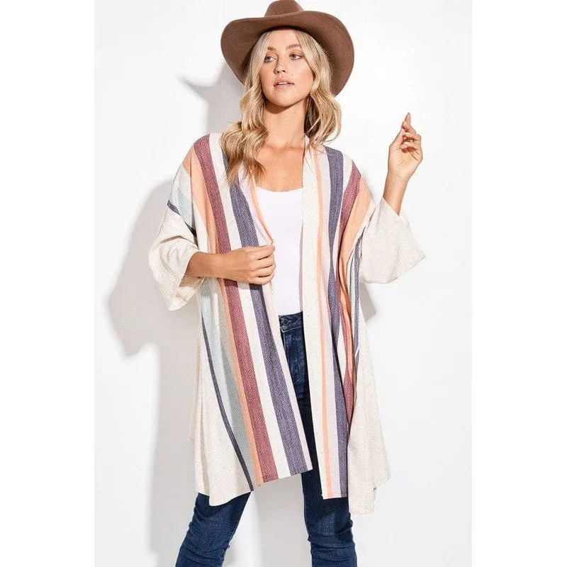 Stripe kimono cardigan