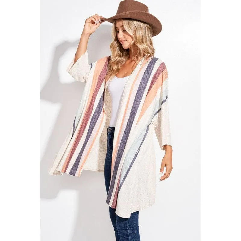 Stripe kimono cardigan