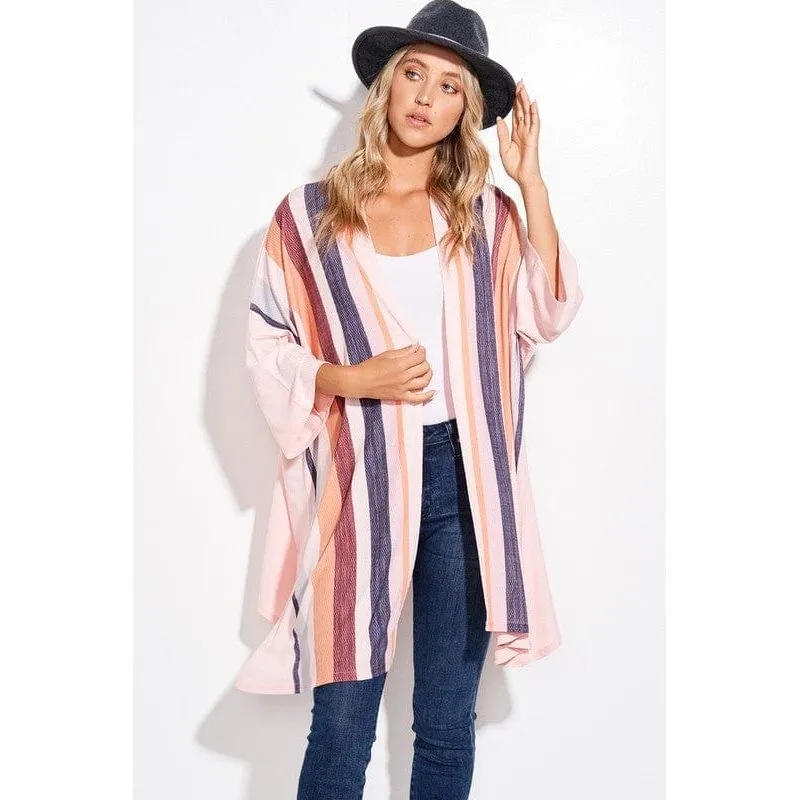 Stripe kimono cardigan