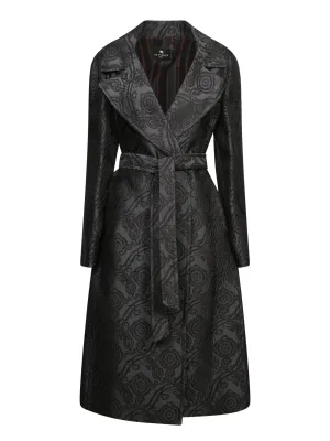 Ton sur Ton Black Jacquard Trench