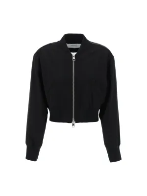 Twill Wool Cropped Bomber