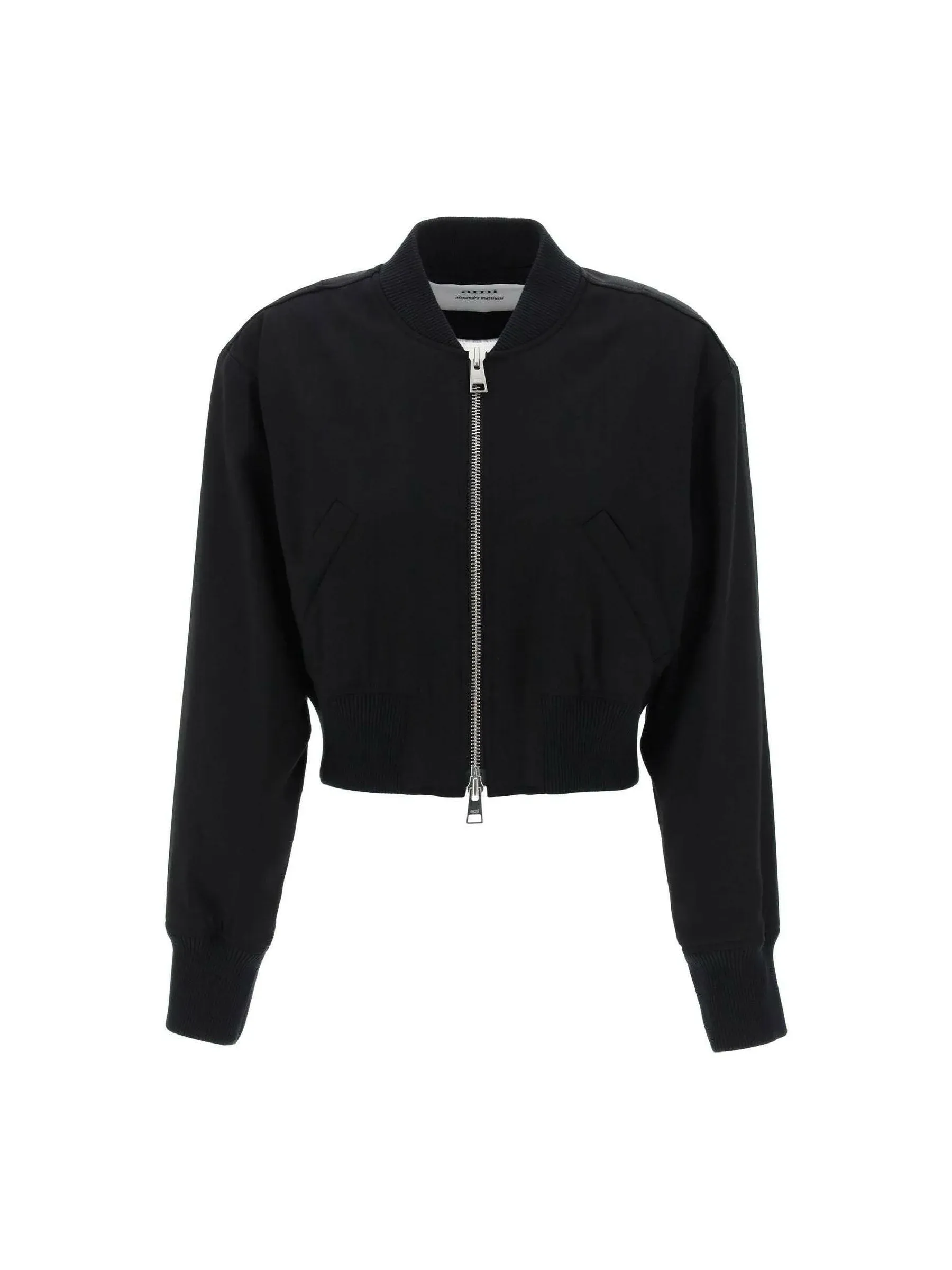 Twill Wool Cropped Bomber