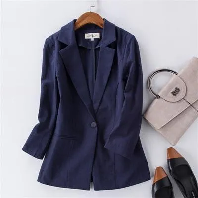 Women Cotton Linen Office Suit