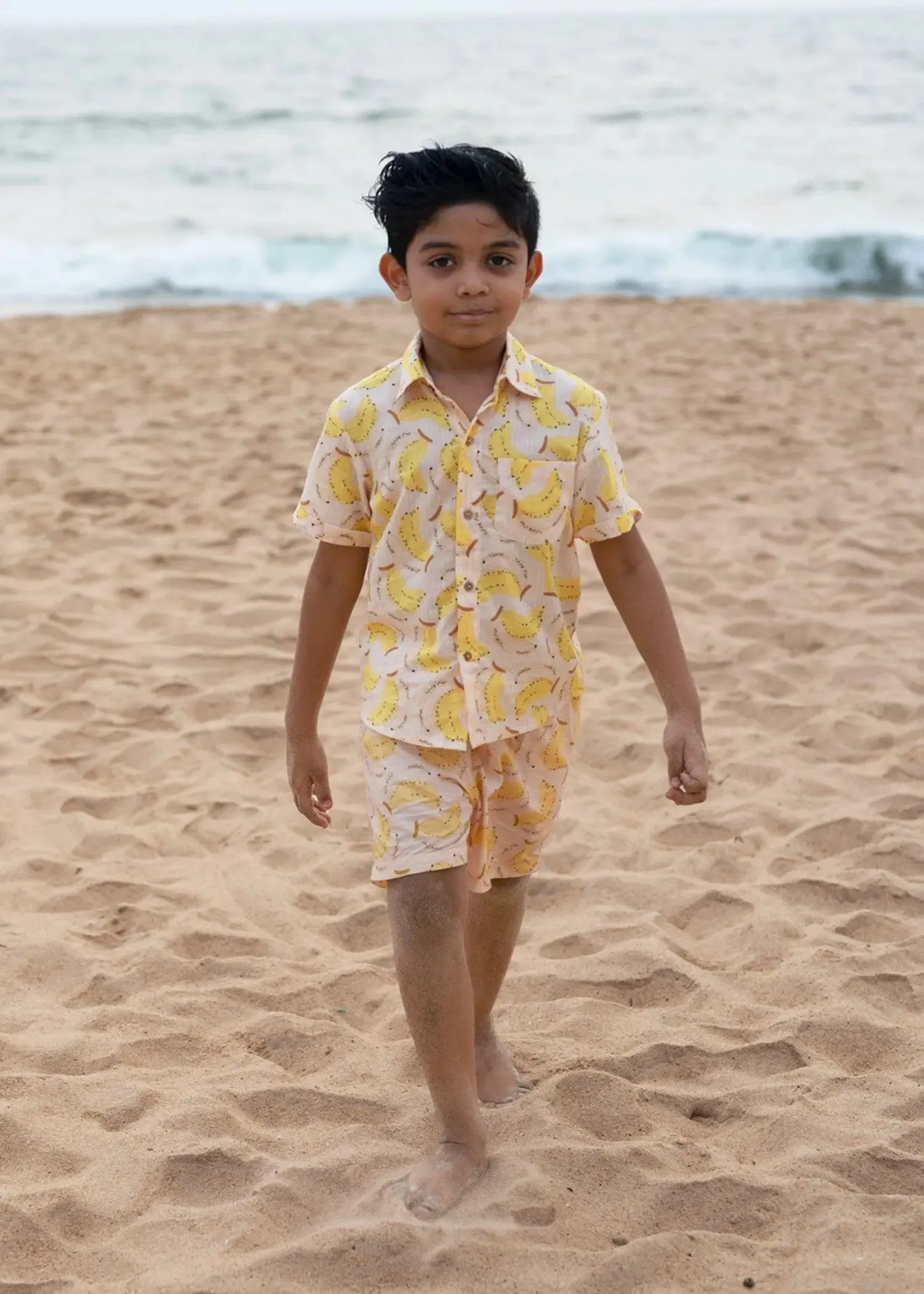 Yellow Banana Cotton Boys Shirt (2-12YRS)