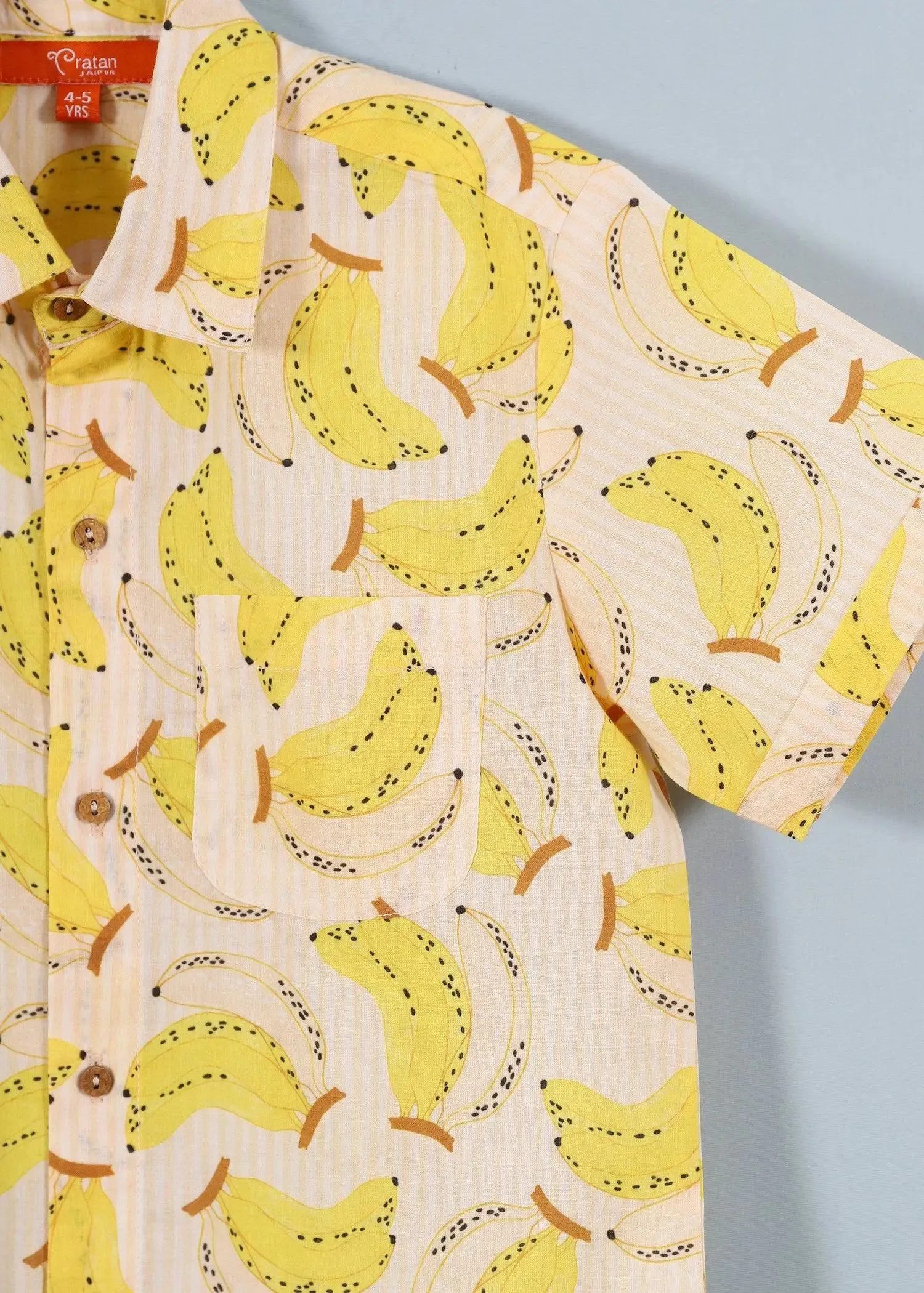 Yellow Banana Cotton Boys Shirt (2-12YRS)