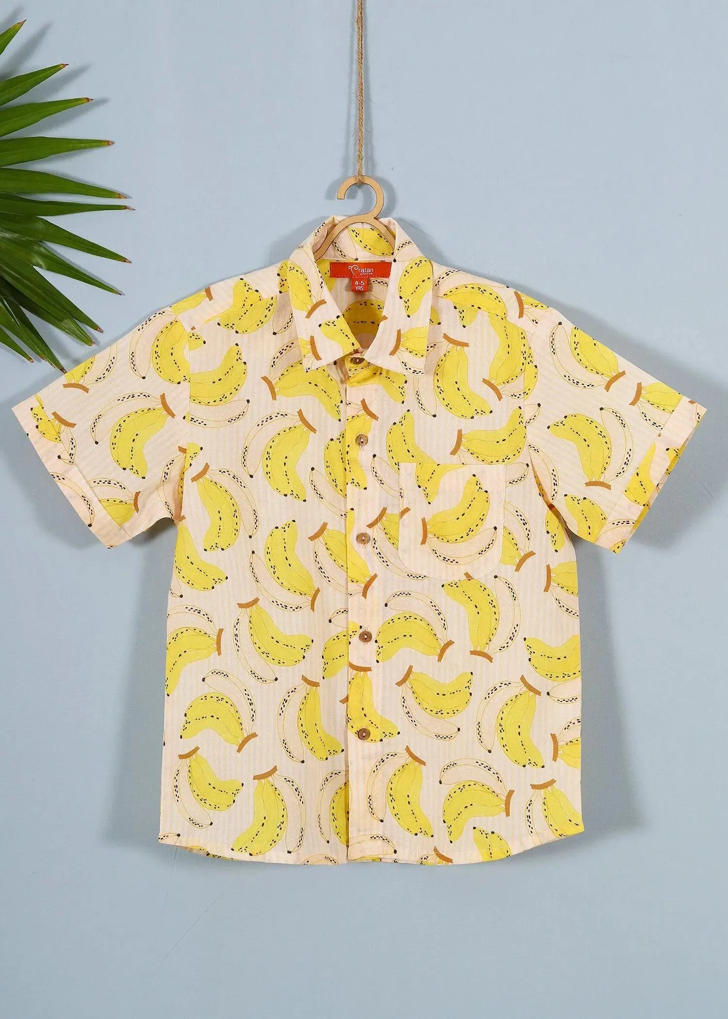 Yellow Banana Cotton Boys Shirt (2-12YRS)