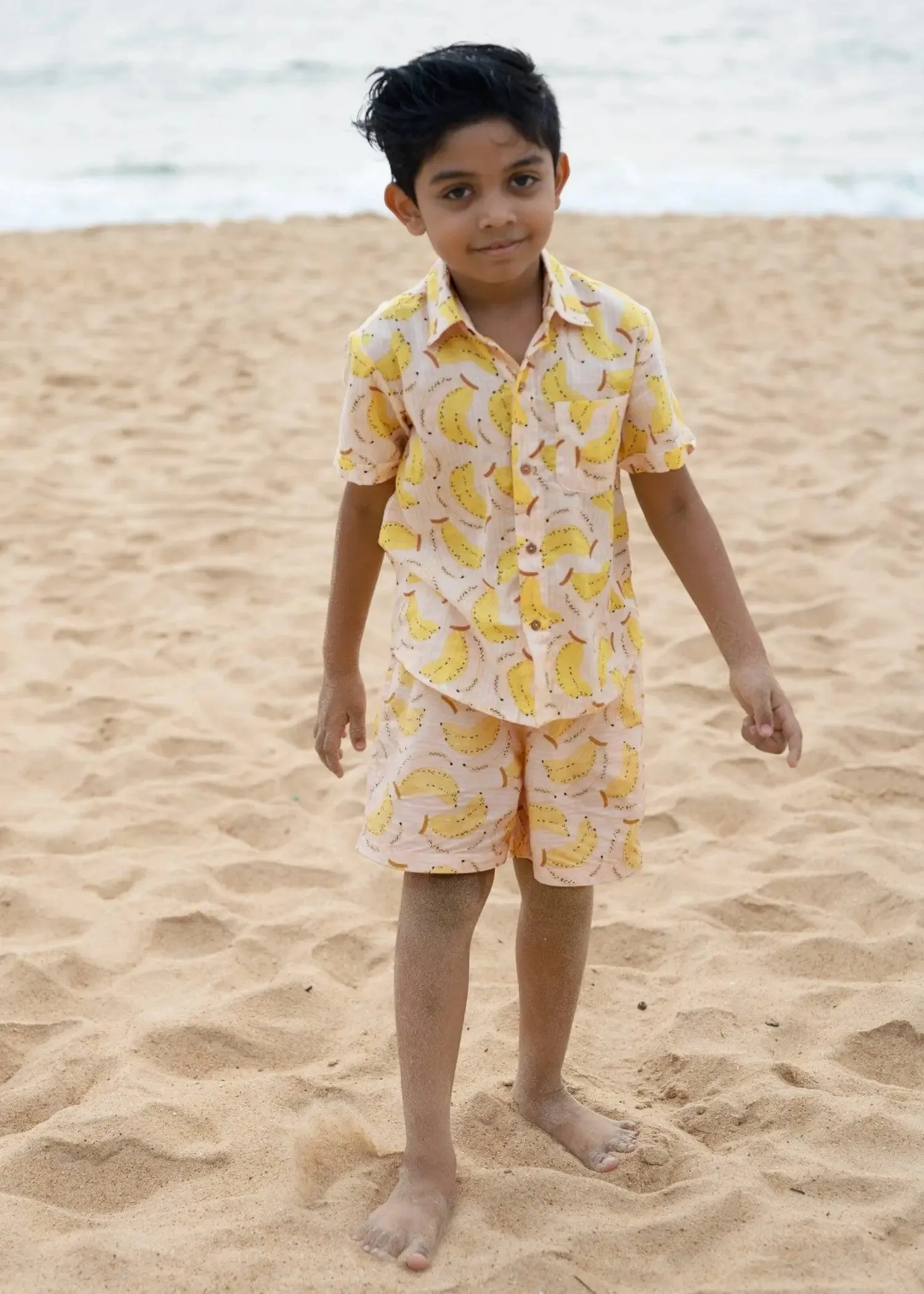 Yellow Banana Cotton Boys Shirt (2-12YRS)