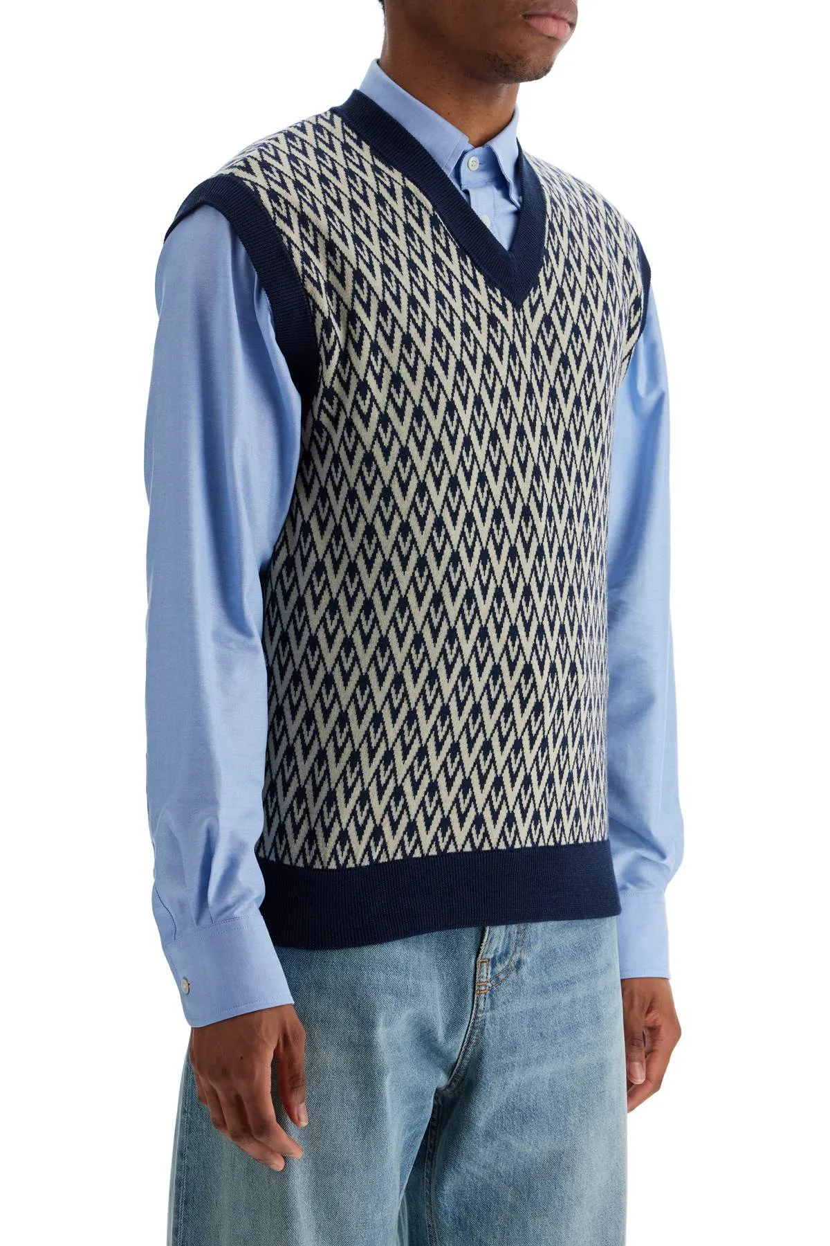 Zigzag Pattern Wool Vest